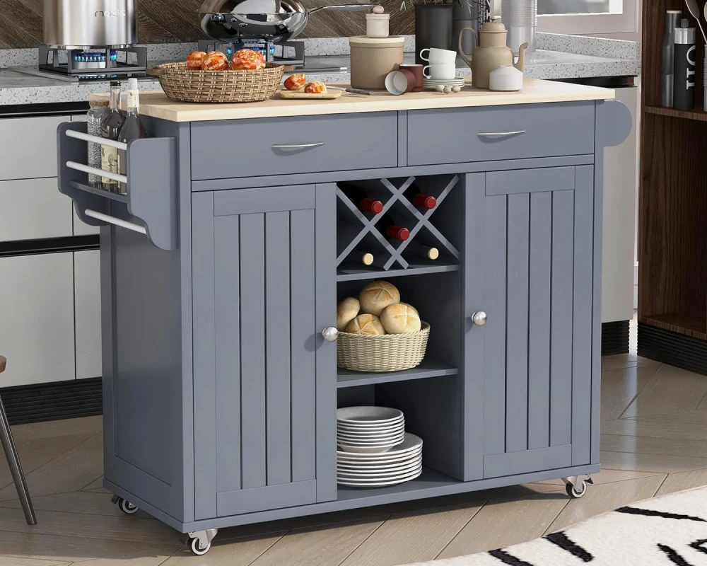 moveable kitchen island with storage